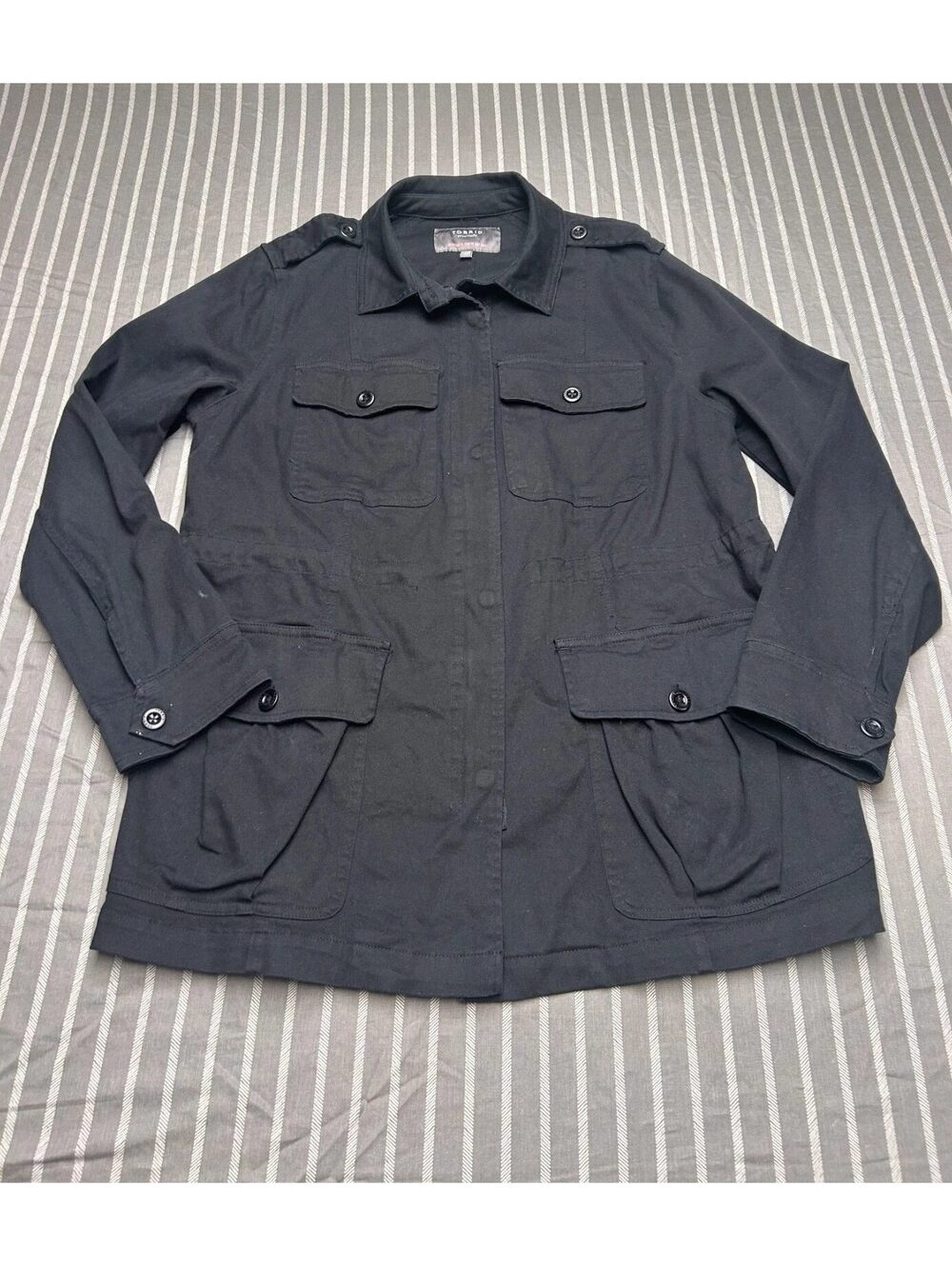 Torrid plus-size black twill utility anorak military jacket Women's size 0